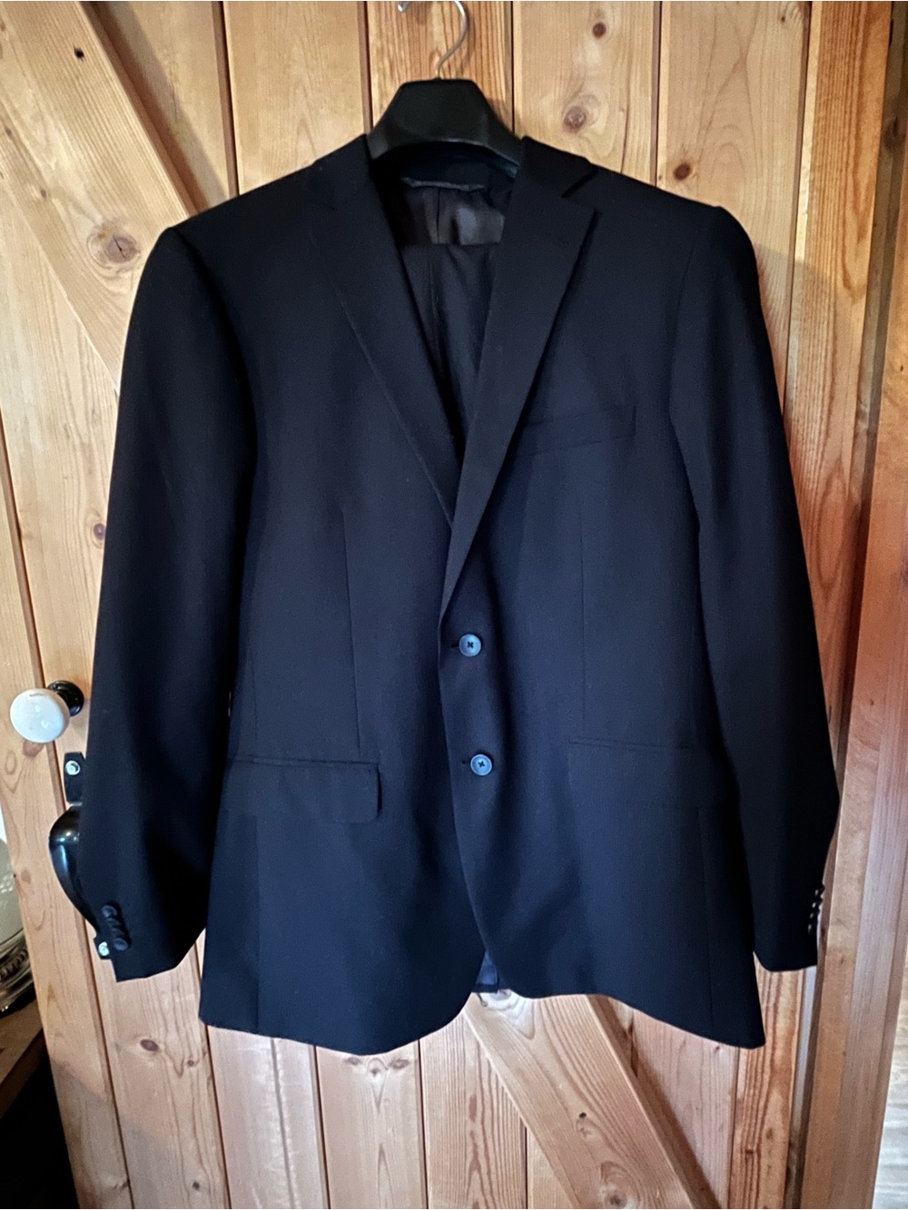 Perry Ellis Portfolio Men's Black Notch-Lapel Suit Jacket and Pants